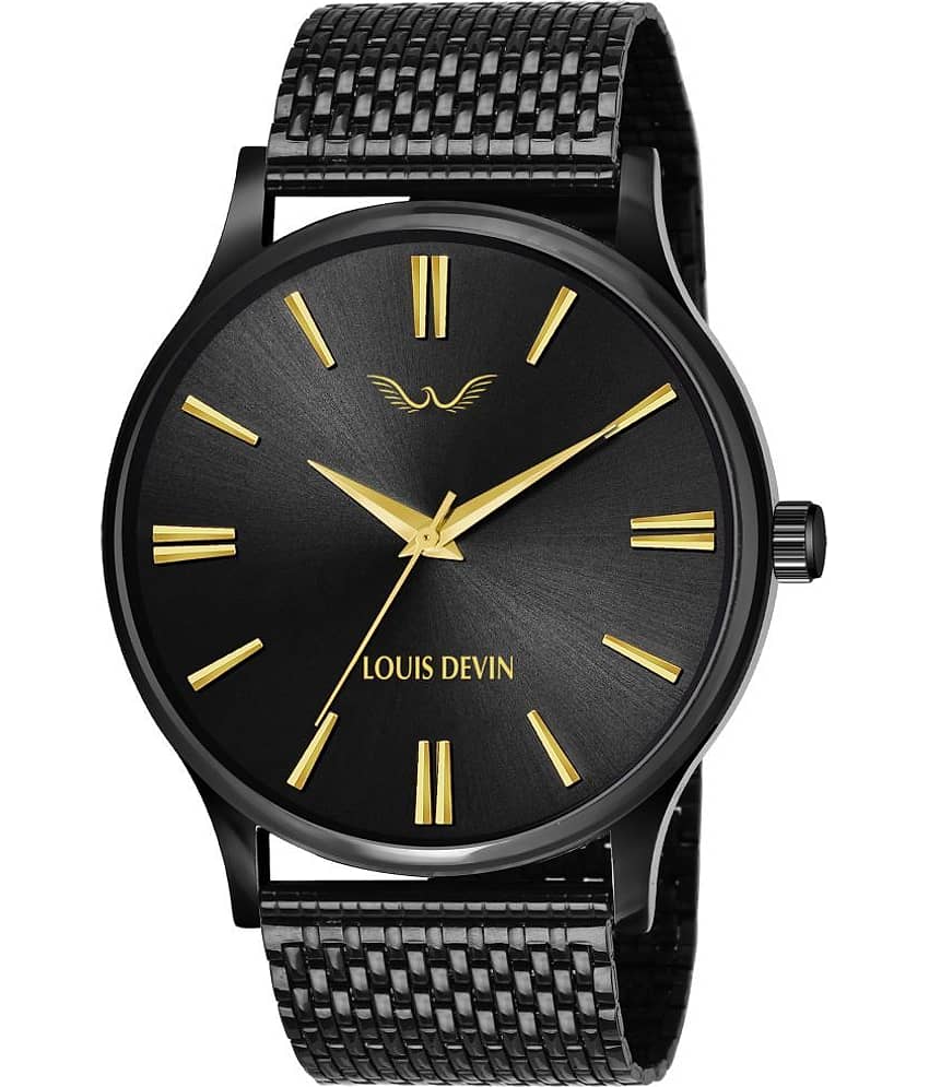 LOUIS DEVIN - Black Metal Analog Men's Watch