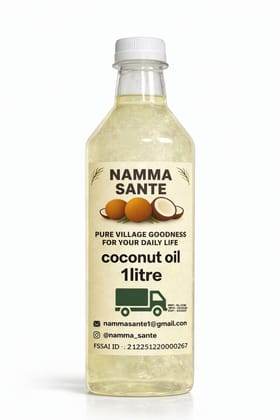 Coconut Oil, Nariyal Tel, Copra Oil, Virgin Coconut Oil, Cold Pressed Coconut Oil 1litre
