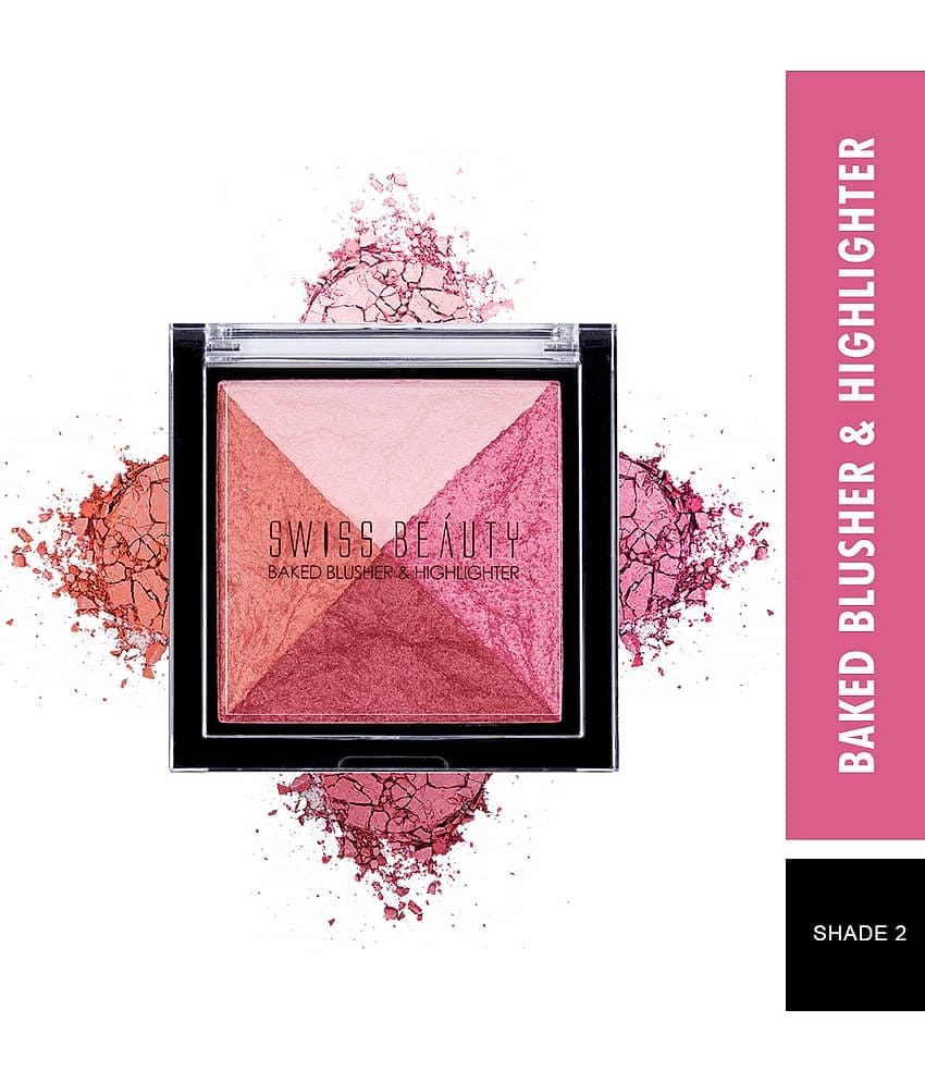 Swiss Beauty Baked Blusher & Highlighter (Shade-02), 7gm