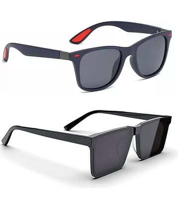 Elligator Multicolor Rectangular Sunglasses ( Pack of 2 )