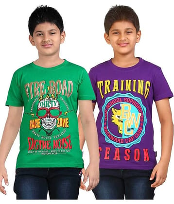Dongli Pack of 1 Boys Cotton T-Shirt ( Multi Color )