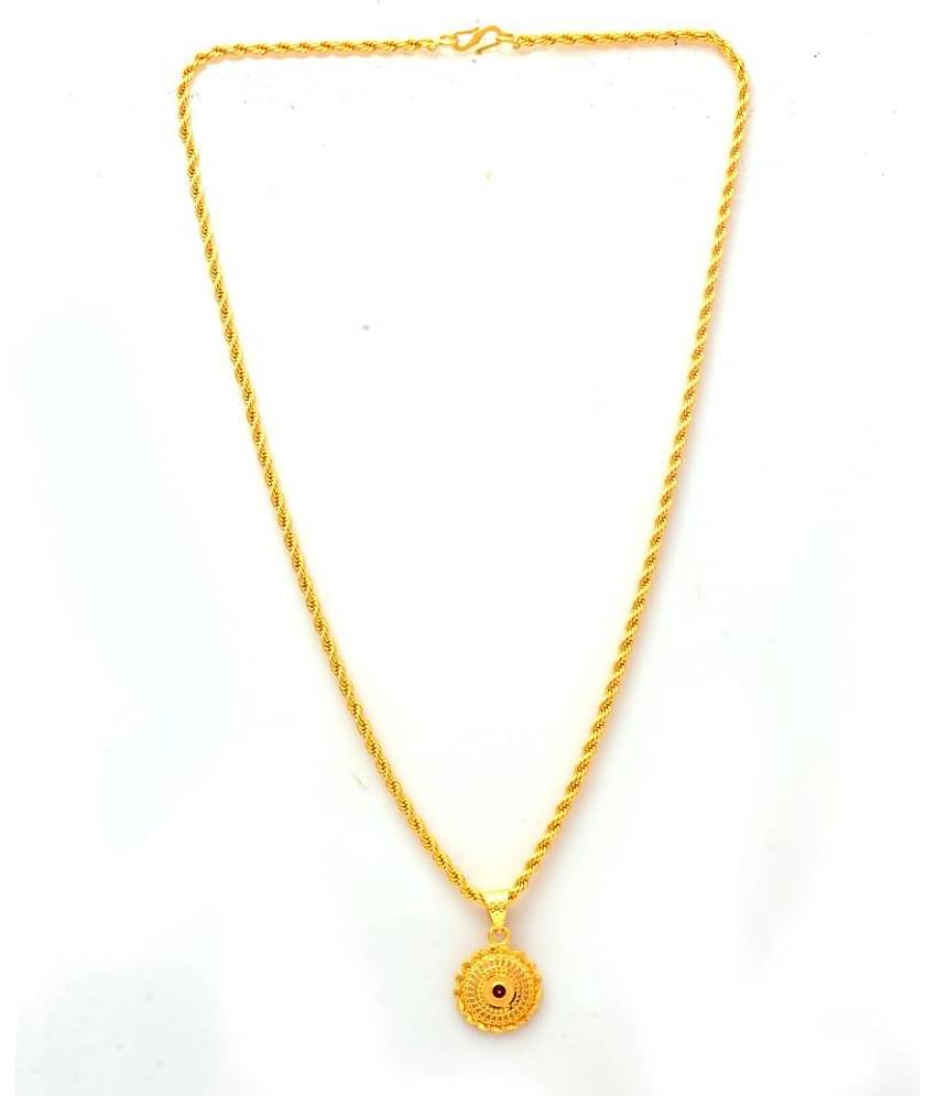 Jewar Mandi New Design Gold Plated Locket/Pendant with Rope/Rassi Chain Daily use for Men, Women & Girls, Boys