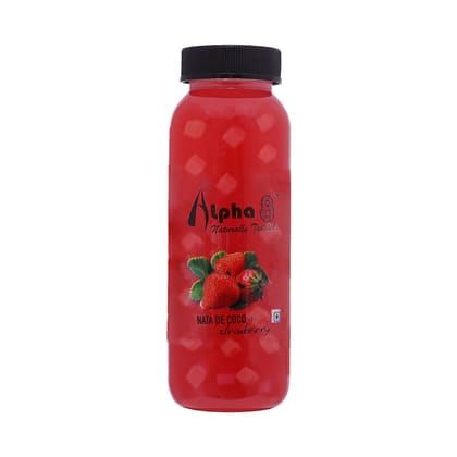 Alpha 8 Strawberry Juice With Nata De Coco, 200 ml - Pack of 12