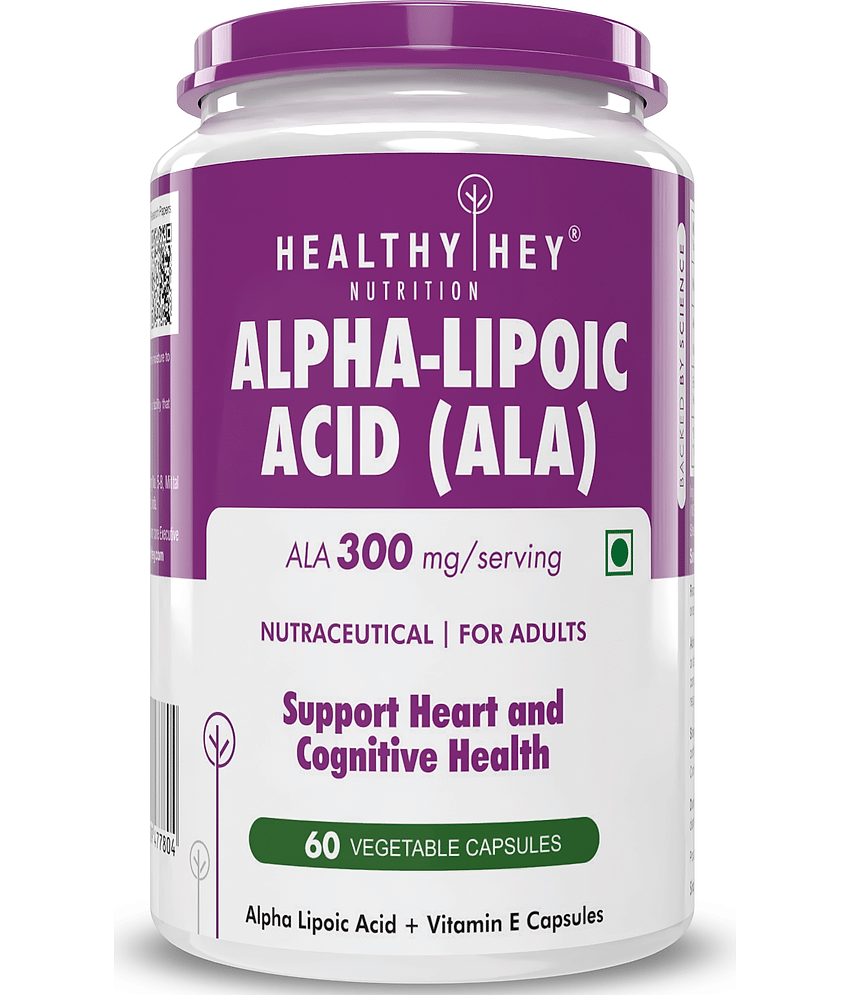 HEALTHYHEY NUTRITION Alpha Lipoic Acid - ALA, 60 Vegetable 300 mg Capsule