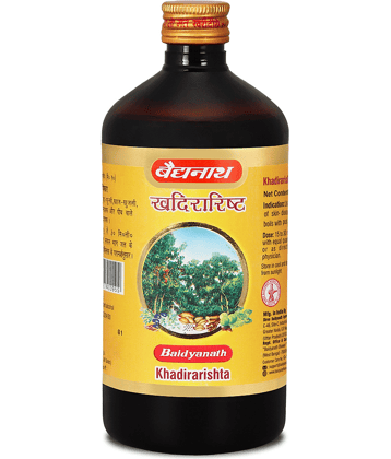 Baidyanath Khadirarishta Helps in Blood Purification, Skin and Intestinal Problems 450ml (Pack of 1)