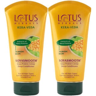 Lotus Herbals Kera-Veda Soyasmooth Soya Protein Cream Deep Conditioner For All Hair Types 150G ( Pack Of 2 )