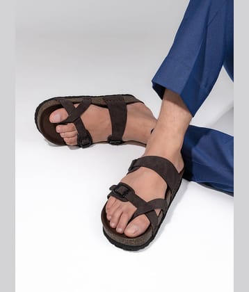 Fentacia Brown Men's Leather Slipper