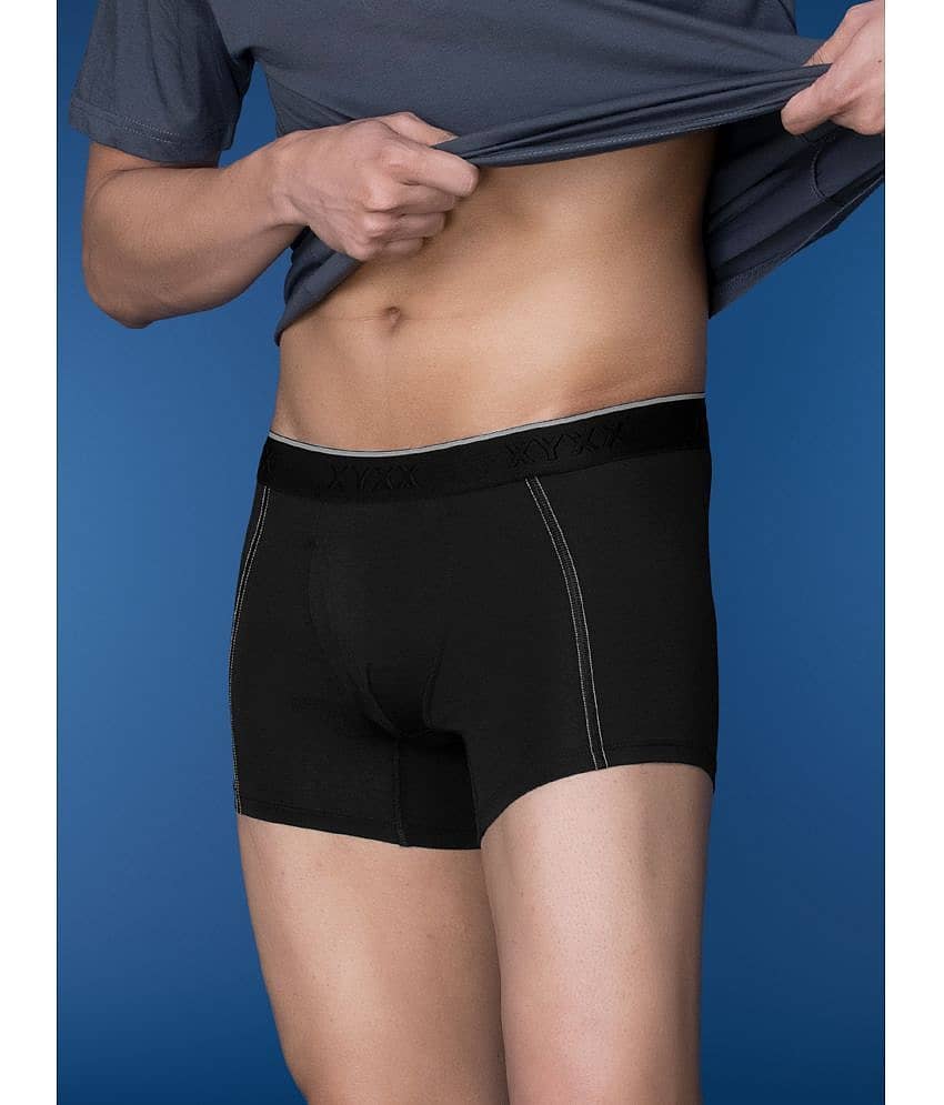 XYXX Pack of 1 Cotton Trunks For Men's ( Black )