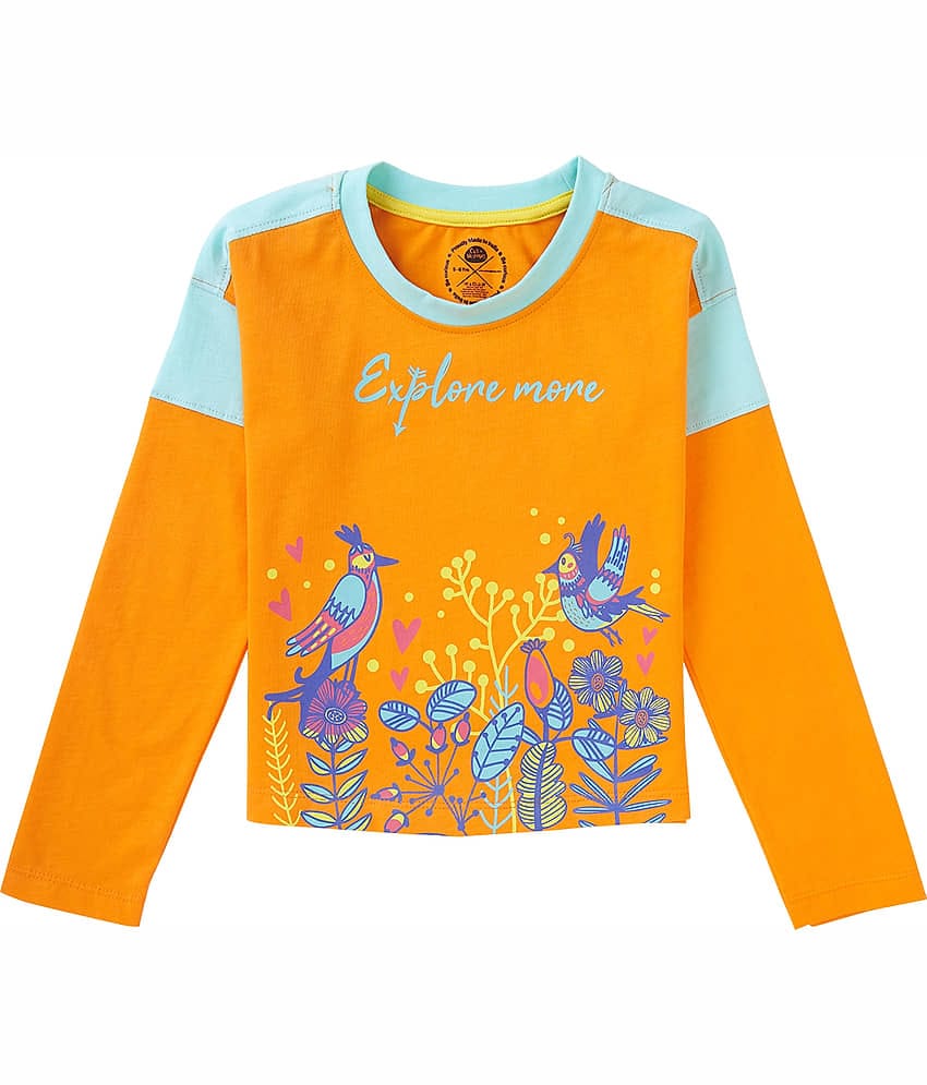 Cub Mcpaws Pack of 1 Girls Cotton T-Shirts ( Orange )