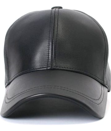 Babji Black Plain Polyester Caps