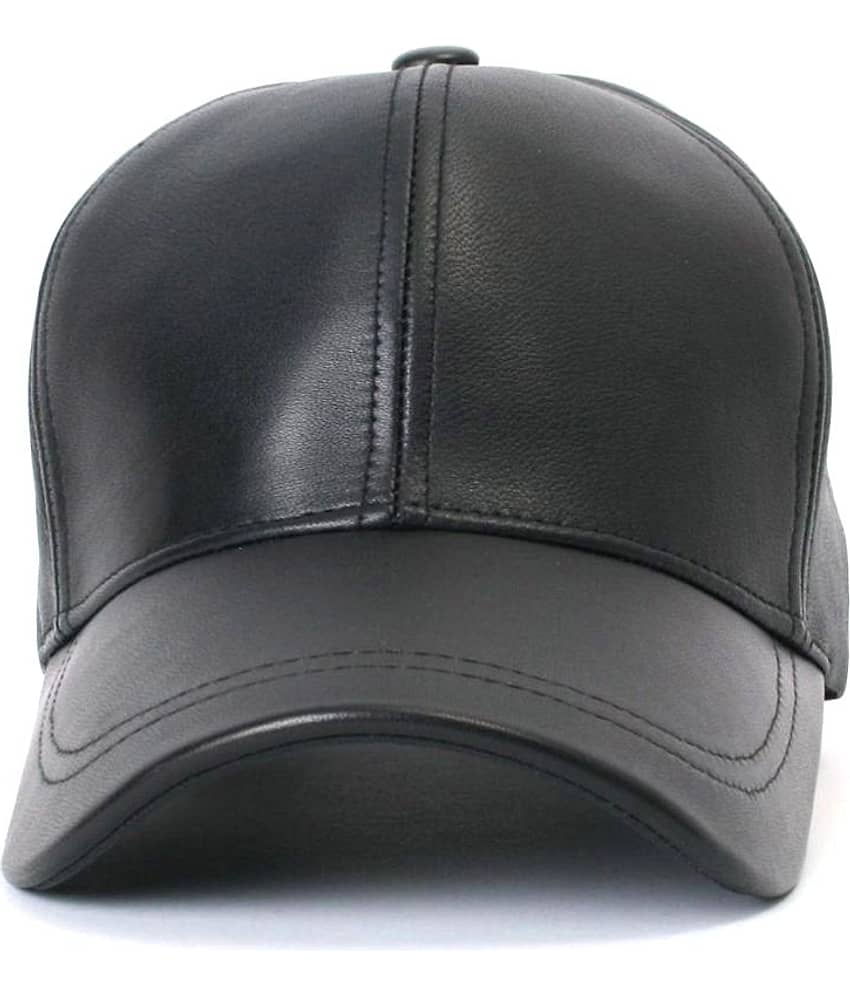 Babji Black Plain Polyester Caps