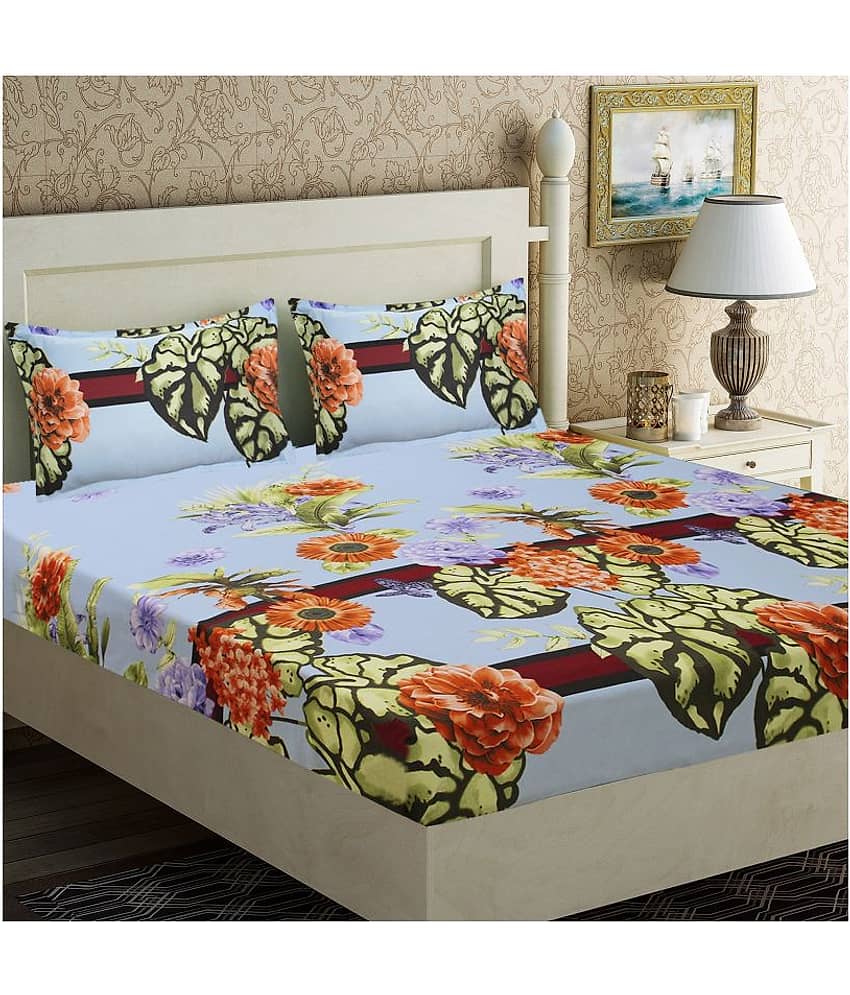 Home Candy Microfibre Double Bedsheet ( Multicolor )