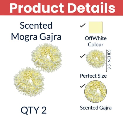 2pcs Scented Mogra Gajra Hair Band