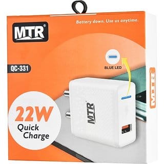 MTR QC-331 3 A Mobile Charger with Detachable Cable (White)
