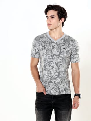 Ashen Bloom Grey Light Weight T-shirt-S / Grey