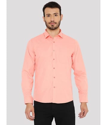 Maharaja - Peach Cotton Blend Slim Fit Men's Formal Shirt ( Pack of 1 )