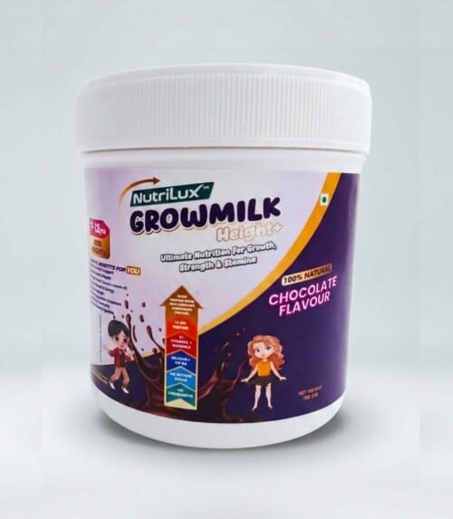 NutriLux Super Grow Chocolate Milk for Kids 7–12 Years for Height+ & Nutrition Support (100gm)