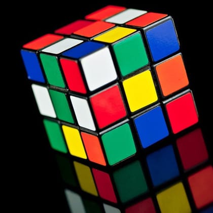 Plastic Fancy 3x3 Small Cube Puzzles Game - 2 Pieces (Multicolour)