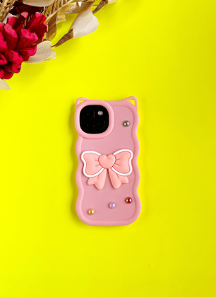 Baby Pink BowTied Babe Sling Case for iPhone 15 Plus