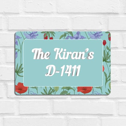 Scarlet Bloom Name Plate - Standard-Aqua