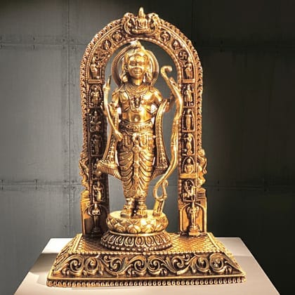 Brass Ram Ji God Idol Statue - 6 Inch Home Temple Decoration (BSMAS1802 G)