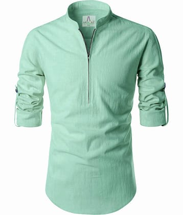 Apektra Light Green Cotton Men's Regular Kurta ( Pack of 1 )