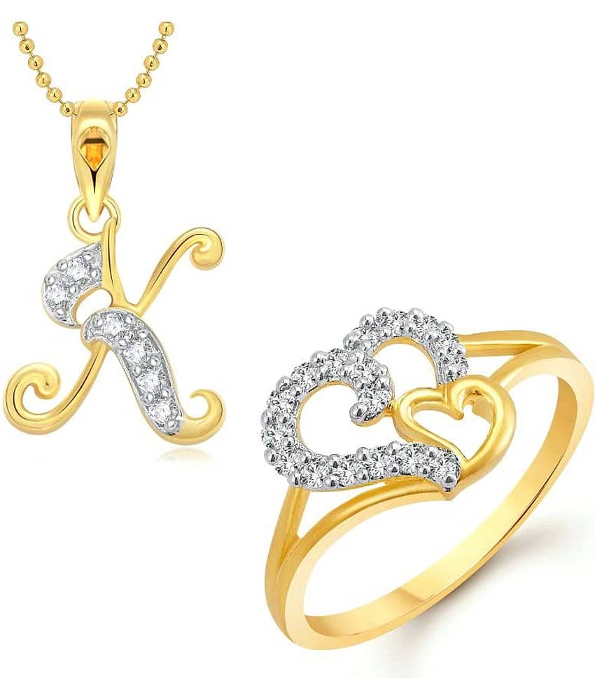 Vighnaharta Golden Alloy Combo of Ring With Pendant