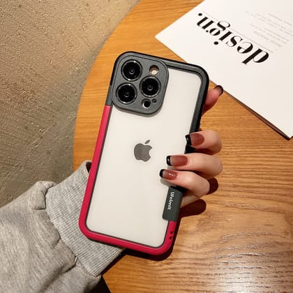 iPhone 14 Series Soft TPU Bumper Frame Edge Protection Case With Camera Protection-iPhone 14 Pro Max / Tangle Pink & Black