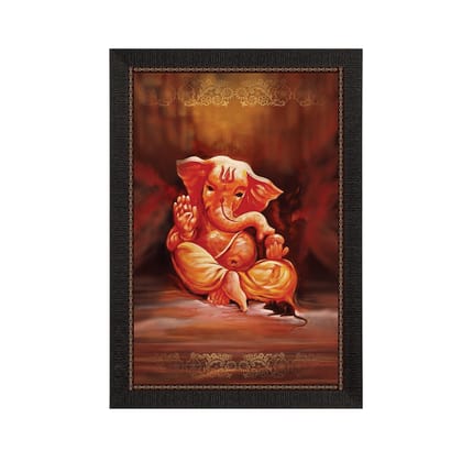 Lord Ganesha Satin Matt Texture UV Art Painting