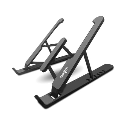 Frontech Laptop Stand Featuring Portable Foldable Design, Anti-Slip Silicone Rubber Pads, Supports Maximum of 5kgs Weight, 6 Adjustable Levels.(CP-0010)