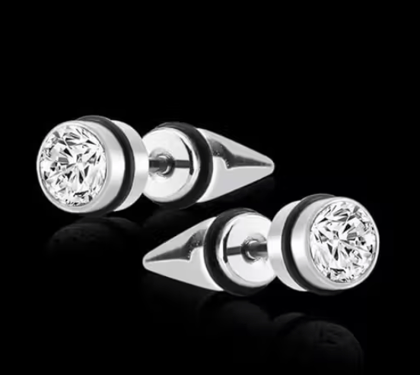 Stainless Steel Mens Earrings Black Silver Piercing Screw Bali Stud Hoops Earing Multicolor Earrings Combo for Women Girls men boys Unisex