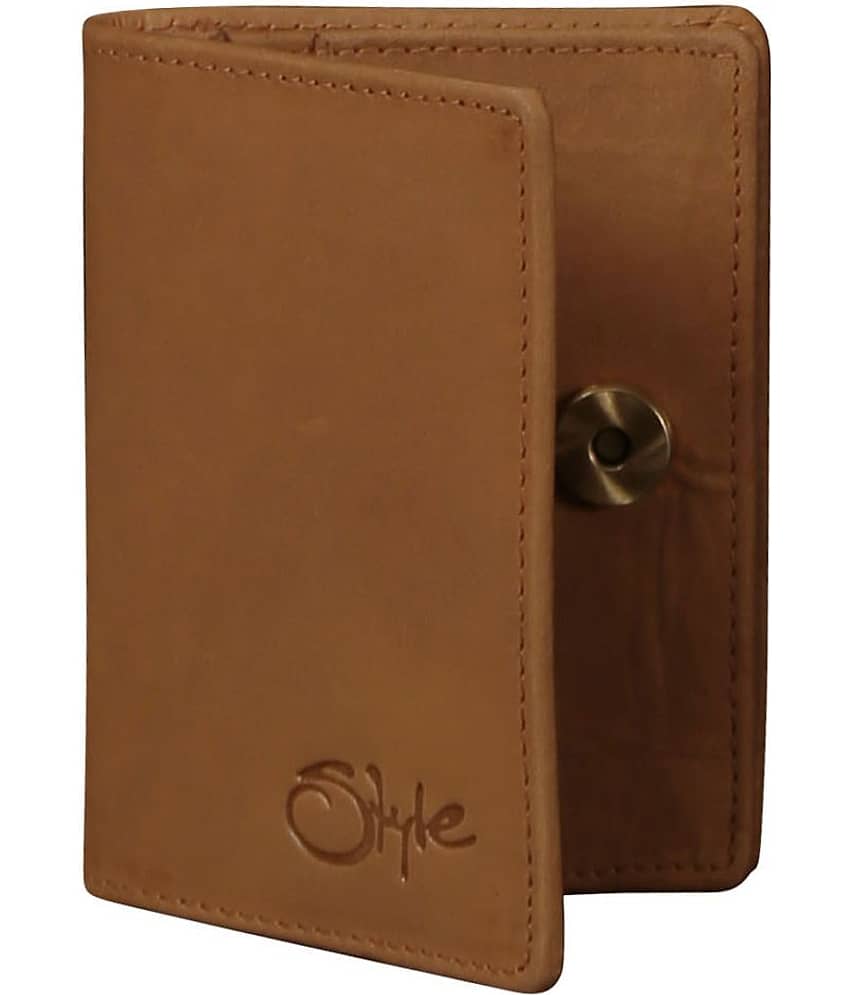 STYLE SHOES Button Khaki Long Card Holder
