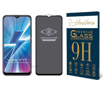 GlassVerse Ultra Privacy Tempered Glass For Vivo Y17 Mobile(Pack Of 1) With Free Installation Kit(In-Screen Fingerprint Lock Will Not Work With The Privacy Guard Because Of It's Spy Coating)-6.35In GlassVerse Ultra Privacy Tempered Glass For Vivo Y17 Mob