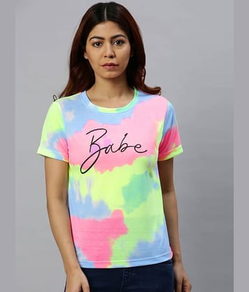 JUNEBERRY Women Cotton Dyed Regular Fit Round Neck T-Shirt ( Multi Color )