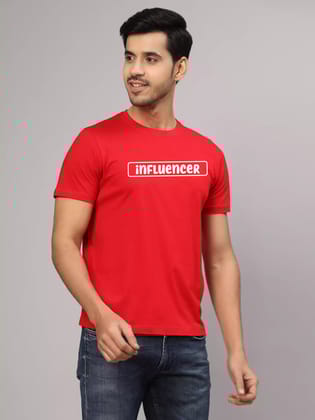 Influencer - Sukhiaatma Unisex Graphic Printed Red T-shirt-XS-36