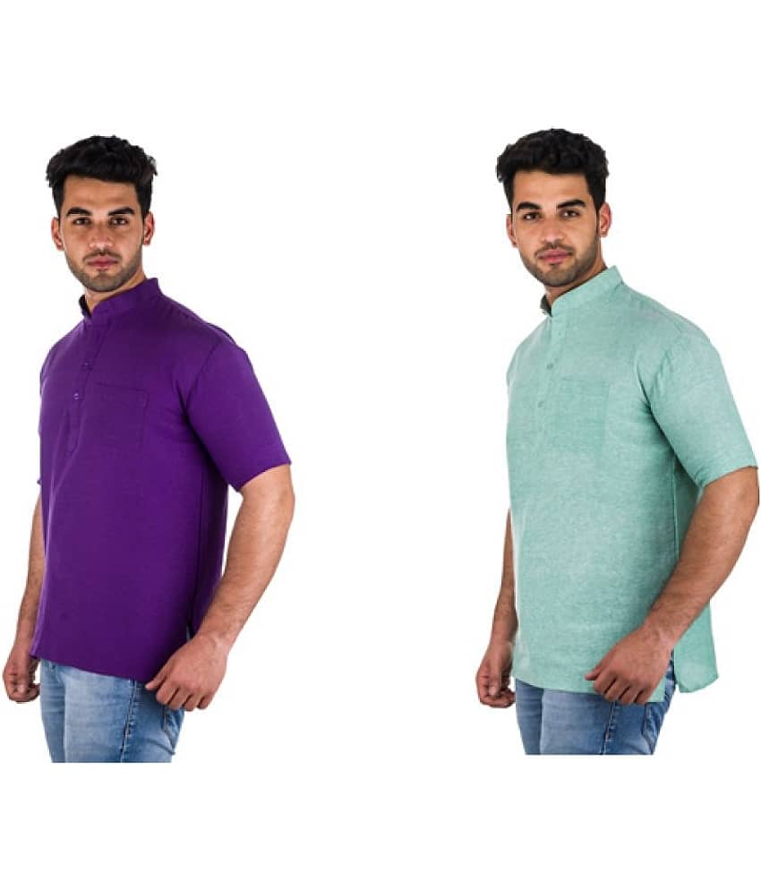 DESHBANDHU DBK Multi 100 Percent Cotton Kurta Pack of 2