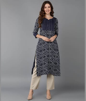 Glorious - Blue Rayon Women's Straight Kurti ( Pack of 1 )