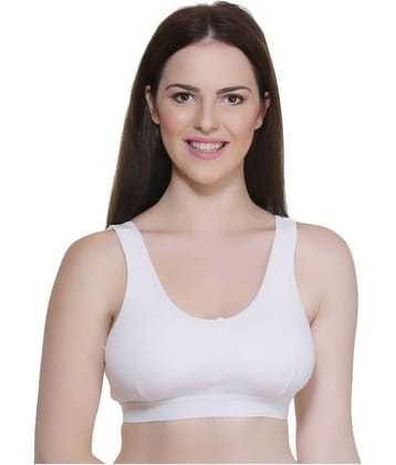 TCG Cotton Lycra Sports Bra - White