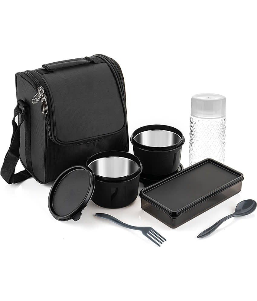 analog kitcehnware Office/College Tiffin Stainless Steel Lunch Box 3 - Container ( Pack of 3 )
