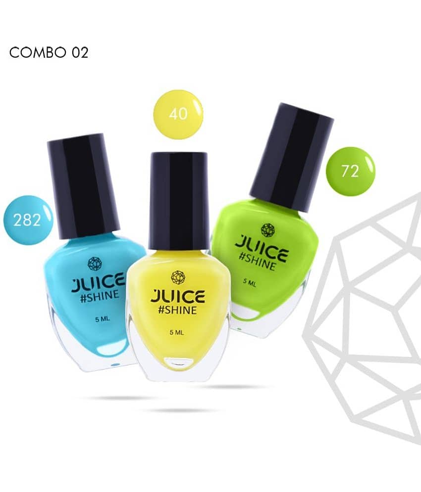 Juice - Multi Glossy Nail Polish ( Pack of 3 )
