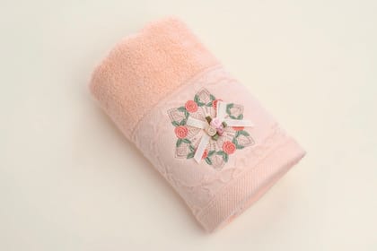 Embroidered Napkin - Rose (Peach)