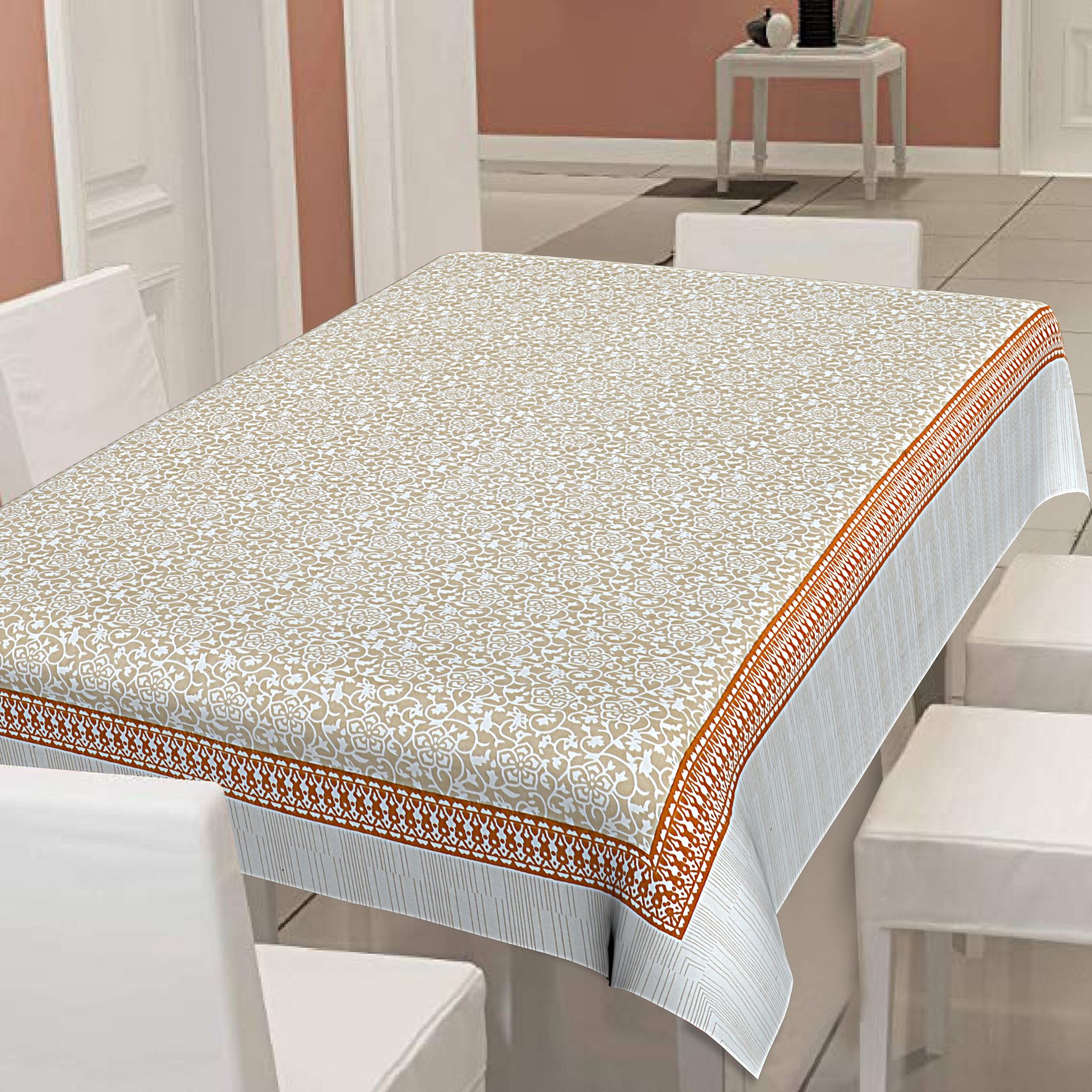 6/8 Seater yellow floral Dining Table Cover