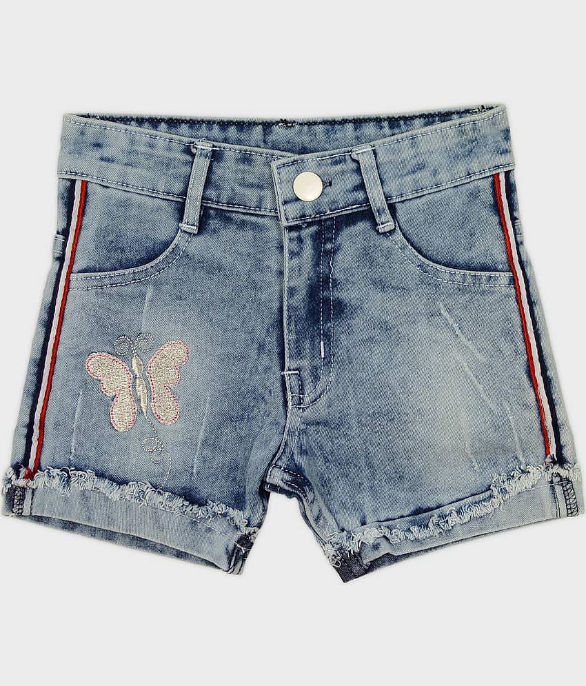 Me N My CLOSET Pack of 1 Girls Denim Shorts ( Denim Blue )