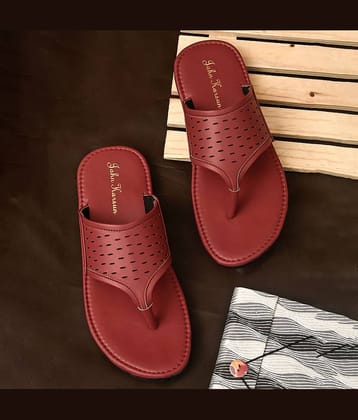 John Karsun - Red Men's Leather Slipper
