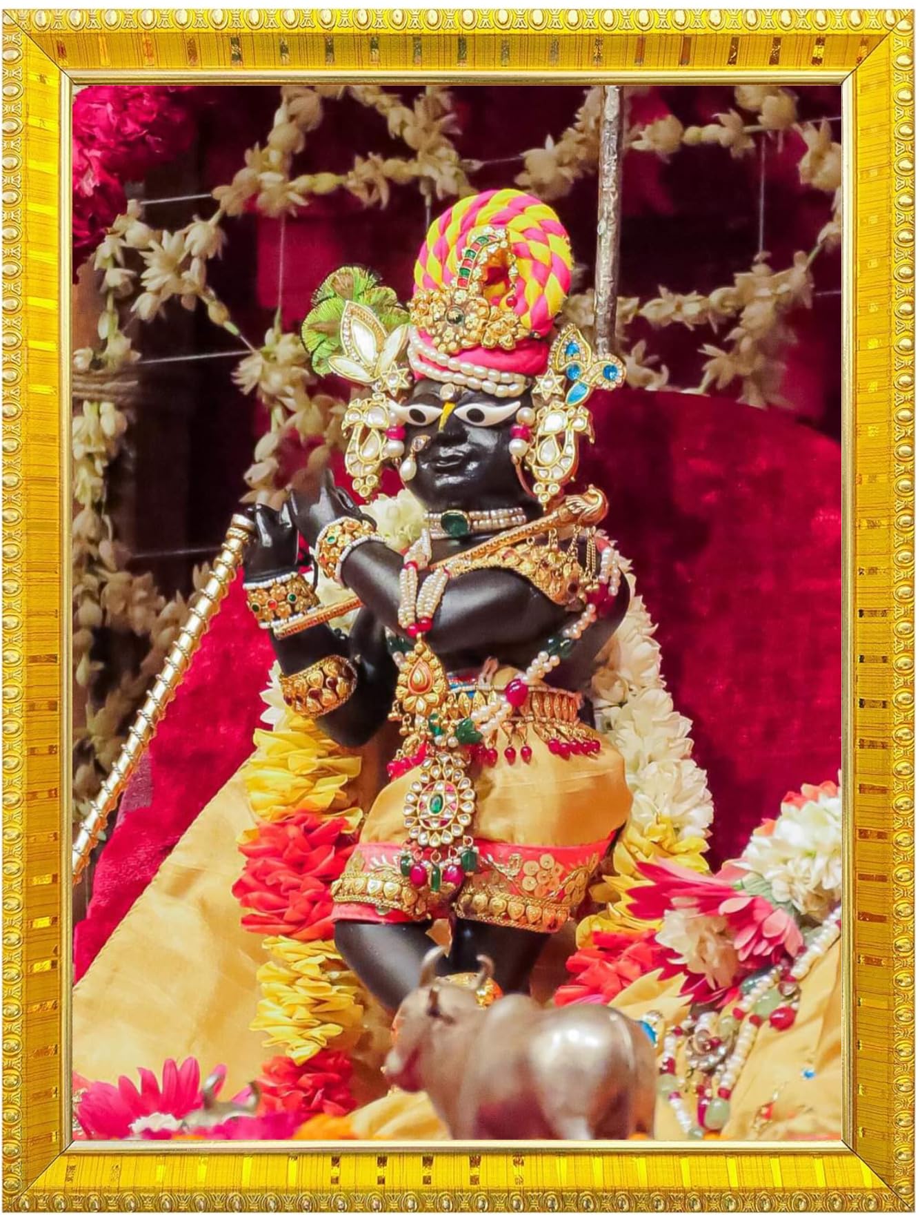NOKKES Radha Raman Vrindavan Radha Raman Thakur Ji Photo Frames Religious Photo frame 5X7 Inch Photo Frame_QWW26