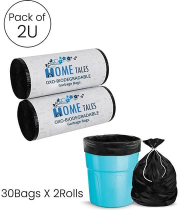 Oxo-Biodegradable /Eco Friendly Garbage Bag for Dustbin,19 x 21 Inches (Medium) 60 Bags (2 Rolls), Black