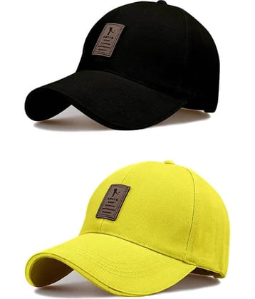 Bolax Pack of 2 Cotton Men's Cap ( Black )