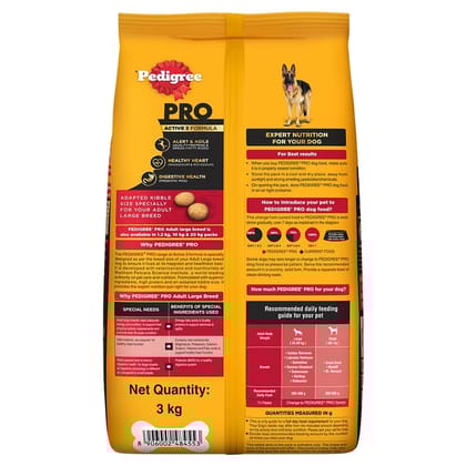 Pedigree PRO Adult (18 Months Onwards) Large Breed Dry Dog Food 3kg Pedigree PRO Adult (18 Months Onwards) Large Breed Dry Dog Food 3kg