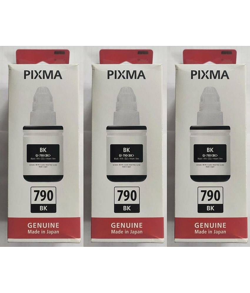 TEQUO For Gi-790 G1010 Black Pack of 3 Cartridge for :Inkjet Printers G1000,G1010,G1100,G2000,G2002,G2010,G2012,G2100,G3000,G3010,G3012,G3100,G4000