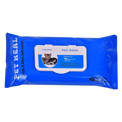 Petheal Puppy &amp; Kitten Wipes 40pcs 18X20cm